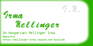 irma mellinger business card